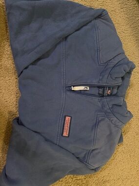 Vineyard Vines Kids Navy Quarter-Zip Hoodie Pullover